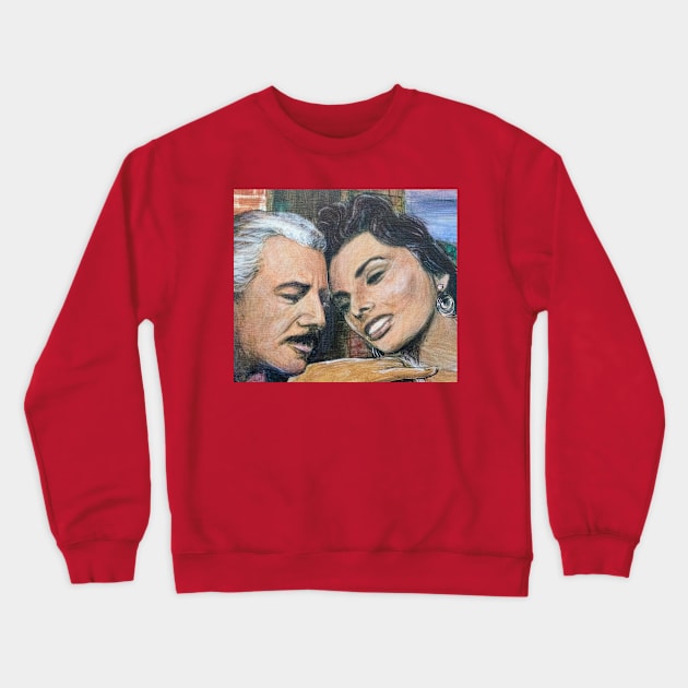 Vittorio De Sica e Sofia Loren Crewneck Sweatshirt by giovannivescera